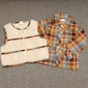 Vintage Nudnix Button Up + Vest Bundle 2T